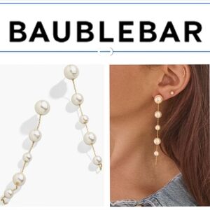 BaubleBar Gold and White Pearl Drop Earrings